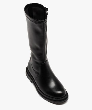 Boots fille montantes dessus uni à semelle crantée et à zip vue5 - GEMO (ENFANT) - GEMO