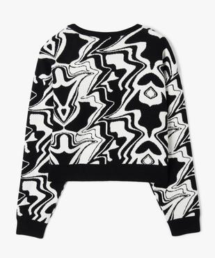 Pull court à col rond à motif abstraits fille vue5 - GEMO (ENFANT) - GEMO