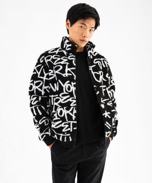 Sweat zippé en sherpa doublé polaire imprimé homme vue1 - GEMO (HOMME) - GEMO