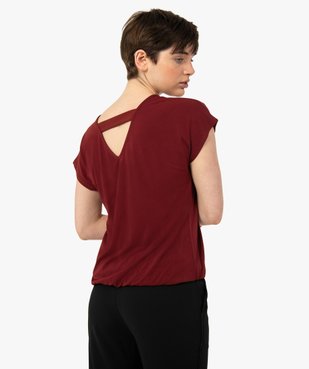 Tee-shirt femme à manches courtes avec décolleté scintillant vue3 - GEMO(FEMME PAP) - GEMO