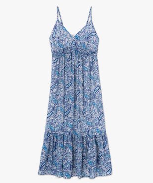 Robe femme longue imprimée à fines bretelles vue4 - GEMO(FEMME PAP) - GEMO