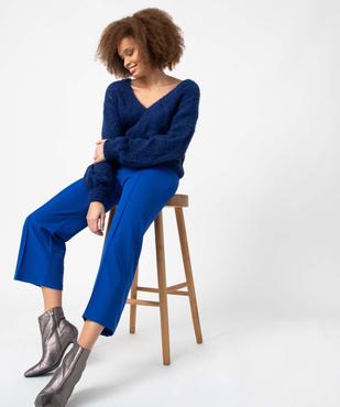 Pantalon femme en toile coupe large vue1 - GEMO(FEMME PAP) - GEMO