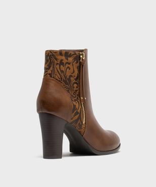 Bottines à talon avec zip décoratif femme - Emilia Rosa vue4 - EMILIA ROSA - GEMO