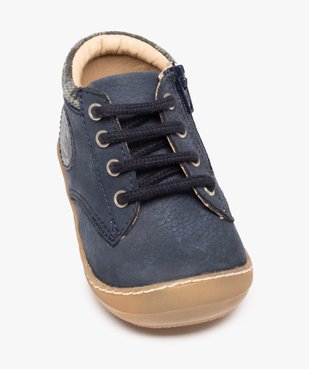 Chaussures premiers pas bébé garçon dessus cuir mat – NA! vue5 - NA! - GEMO