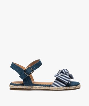 Sandales fille en denim dessus nœud en tissu vue1 - GEMO (ENFANT) - GEMO