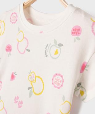 Tee-shirt manches courtes à motifs girly bébé fille vue2 - GEMO(BEBE DEBT) - GEMO