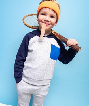 Sweat garçon tricolore à capuche vue1 - GEMO (ENFANT) - GEMO