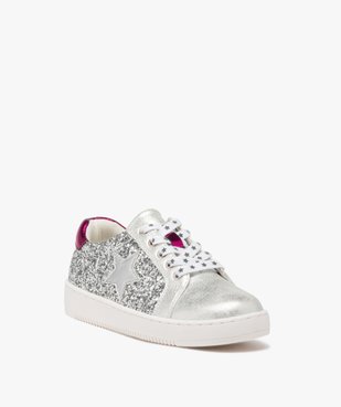 Baskets fille à strass avec lacets à motif et à zip  vue2 - GEMO 4G FILLE - GEMO