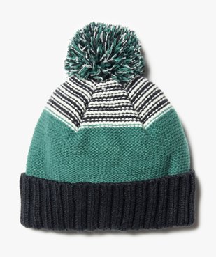 Bonnet garçon doublé polaire à pompon vue1 - GEMO (ENFANT) - GEMO