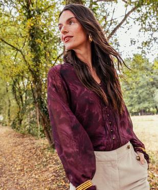 Blouse fluide en voile à motifs fleuris femme vue6 - GEMO 4G FEMME - GEMO