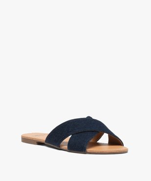 Sandales femme à larges brides croisées souples dessus denim vue2 - GEMO (CASUAL) - GEMO