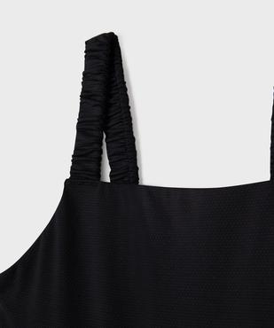 Maillot de bain 1 pièce texturé à  bretelles froncées fille vue2 - GEMO (JUNIOR) - GEMO