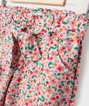 Pantalon fluide à motifs avec taille élastique bébé fille vue2 - GEMO 4G BEBE - GEMO