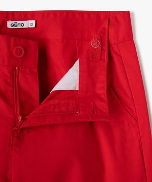 Bermuda en toile avec revers cousus garçon vue2 - GEMO (JUNIOR) - GEMO