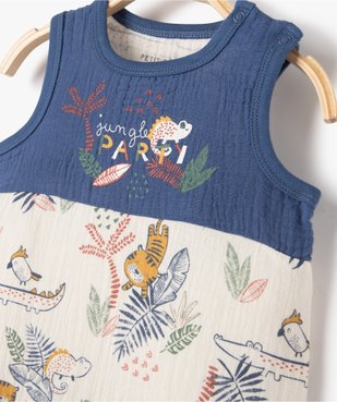 Combishort bébé en gaze de coton imprimée - Petit Béguin vue2 - PETIT BEGUIN - GEMO