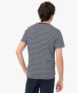 Tee-shirt homme à manches courtes et rayures marinières vue3 - GEMO (HOMME) - GEMO
