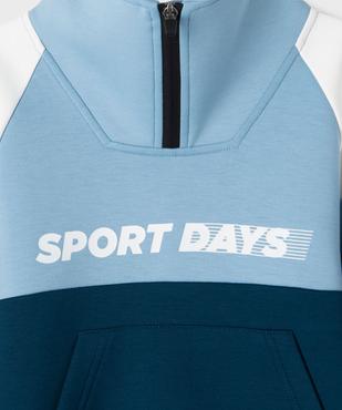 Sweat poche kangourou à col montant zippé garçon vue3 - GEMO (ENFANT) - GEMO