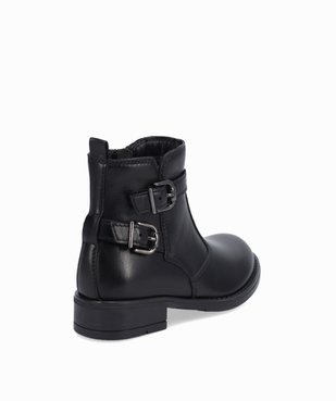 Boots fille unies style cavalière dessus cuir - Tanéo vue4 - TANEO - GEMO