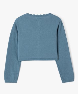 Gilet court en maille fantaisie fille vue4 - GEMO (ENFANT) - GEMO