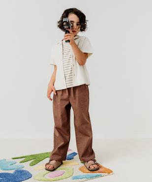 Chemise manches courtes à col cubain en coton texturé garçon vue5 - GEMO 4G GARCON - GEMO