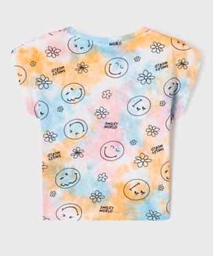 Tee-shirt manches courtes avec motifs Smiley fille - Smiley World vue3 - SMILEY - GEMO
