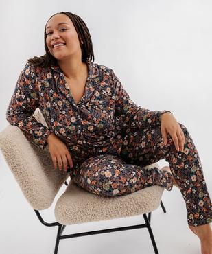 Pyjama femme grande taille deux pièces : chemise et pantalon vue1 - GEMO 4G FEMME - GEMO