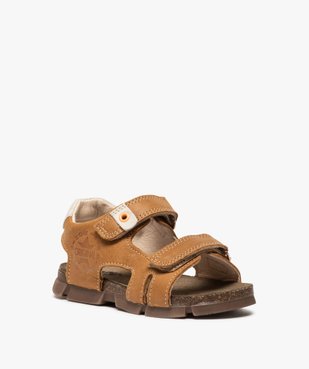 Sandales garçon tout terrain en cuir à scratchs - Bopy vue2 - BOPY - Nikesneakers