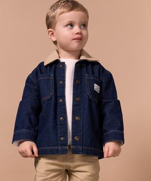 Veste en jean à boutons-pression et col fantaisie amovible bébé garçon - LuluCastagnette vue1 - LULUCASTAGNETTE - GEMO