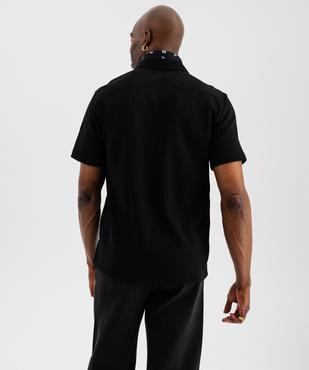 Chemise manches courtes en maille fantaisie avec col cubain homme vue3 - GEMO 4G HOMME - GEMO