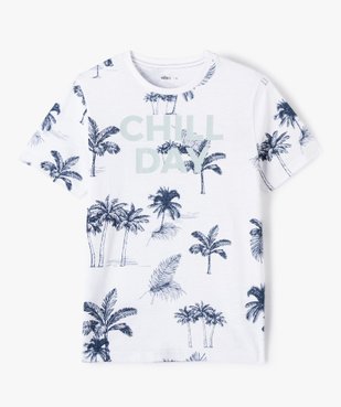 Tee-shirt garçon à manches courtes imprimé palmiers vue2 - GEMO (JUNIOR) - GEMO