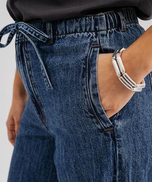 Jean wide leg taille haute élastiquée femme vue4 - GEMO 4G FEMME - GEMO