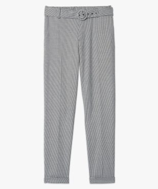 Pantalon femme pied-de-poule à ceinture et revers vue4 - GEMO(FEMME PAP) - GEMO