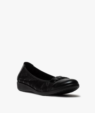 Ballerines femme extra souples en cuir détails vernis vue2 - GEMO(URBAIN) - GEMO