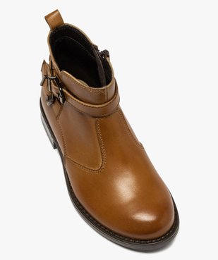 Boots fille dessus cuir uni à bride décorative vue5 - GEMO (ENFANT) - GEMO
