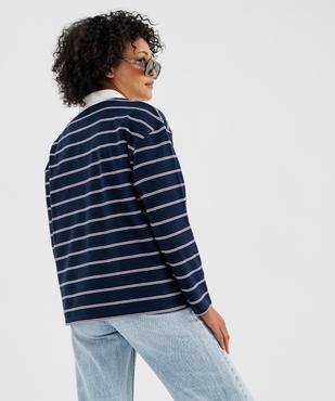 Polo manches longues à rayures homme vue3 - GEMO 4G FEMME - GEMO