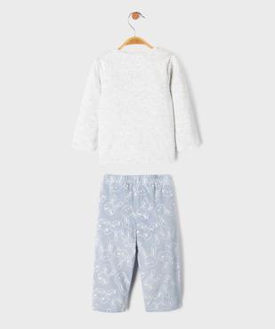 Pyjama 2 pièces en velours motifs lapins bébé garçon vue4 - GEMO 4G BEBE - GEMO
