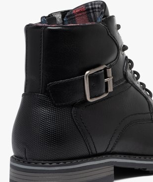 Boots homme casual avec bride à boucle fantaisie et zip vue7 - URBAN STEPS - GEMO