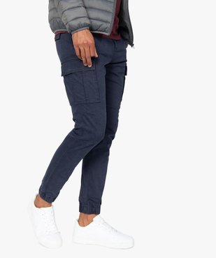 Pantalon homme cargo multipoche au coloris unique vue1 - GEMO (HOMME) - GEMO