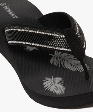 Tongs femme compensées à brides perlées et à strass - Isotoner vue6 - ISOTONER - GEMO