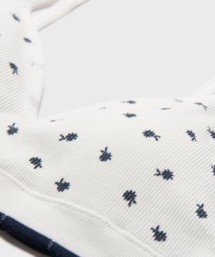 Brassière en maille côtelée à fines bretelles avec mousses amovibles fille vue2 - GEMO 4G FILLE - GEMO