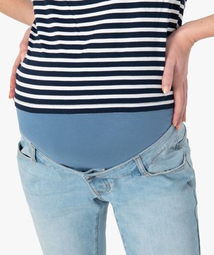 Jean de grossesse slim 4 poches avec bandeau jersey vue2 - GEMO (MATER) - GEMO