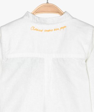 Chemise bébé garçon à manches longues et col mao vue3 - Nikesneakers(BEBE DEBT) - Nikesneakers