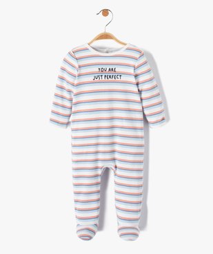 Pyjama bébé dors bien en jersey rayé à pont-dos pressionné vue1 - GEMO(BB COUCHE) - GEMO