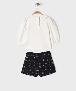 Ensemble 2 pièces tee-shirt et short bébé fille - LuluCastagnette vue3 - LULUCASTAGNETTE - GEMO