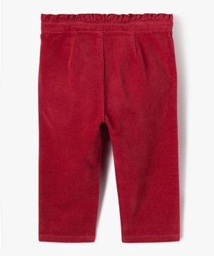 Pantalon en velours avec ceinture froncée bébé fille - LuluCastagnette vue3 - LULUCASTAGNETTE - GEMO