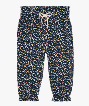 Pantalon bébé fille à motifs fleuris resserré aux chevilles vue1 - GEMO(BEBE DEBT) - GEMO