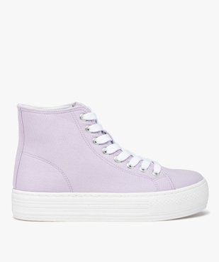 Baskets femme mid-cut en toile à semelle plateforme vue1 - GEMO 4G FEMME - GEMO