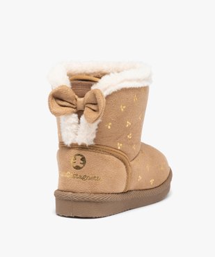 Boots fourrées fille en suédine motif métallisé - LuluCastagnette vue4 - LULU CASTAGNETT - GEMO