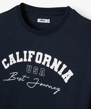 Sweat court avec inscriptions « Californie » fille vue2 - GEMO (JUNIOR) - GEMO