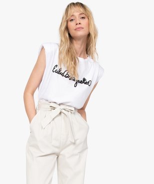 Tee-shirt femme à épaulettes – LuluCastagnette vue1 - LULUCASTAGNETTE - GEMO